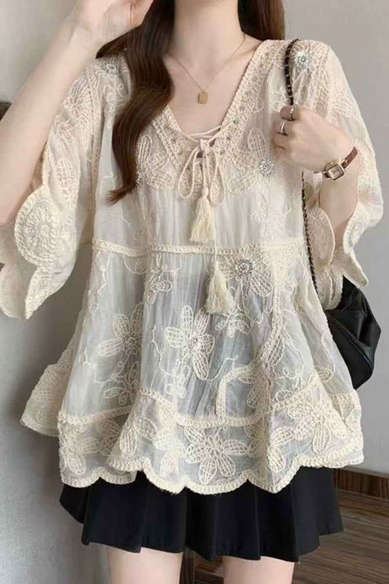 Delicate Lace Bohemian Blouse