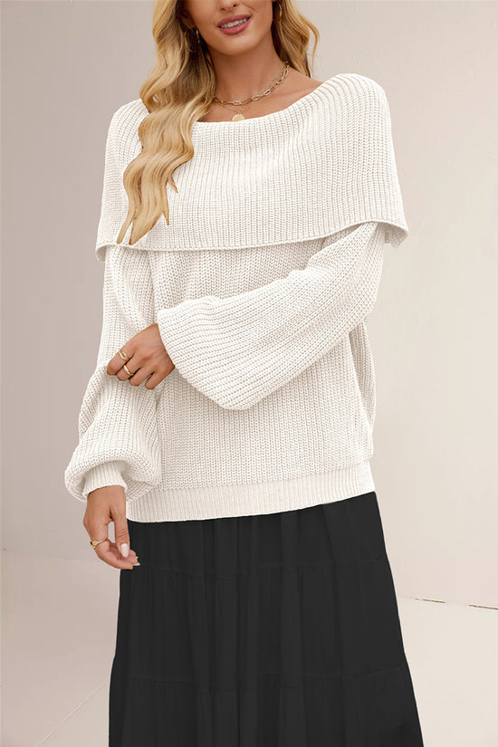 Off-Shoulder Knit Sweater