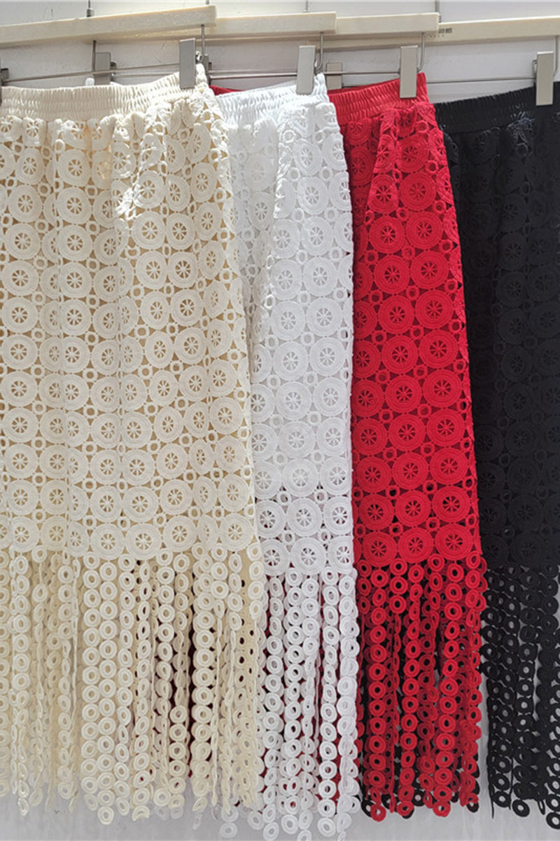 Intricate Crochet Midi Skirt