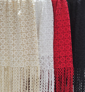 Intricate Crochet Midi Skirt