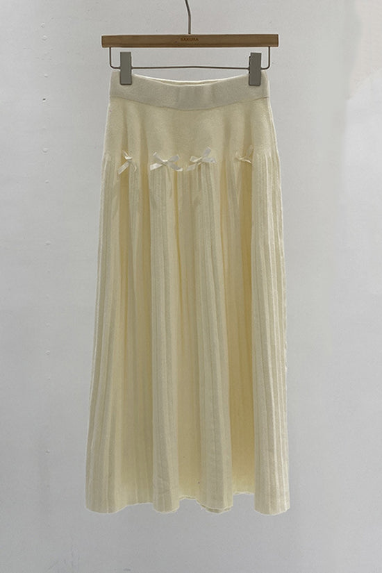 Elegant Bow-Detail Midi Skirt