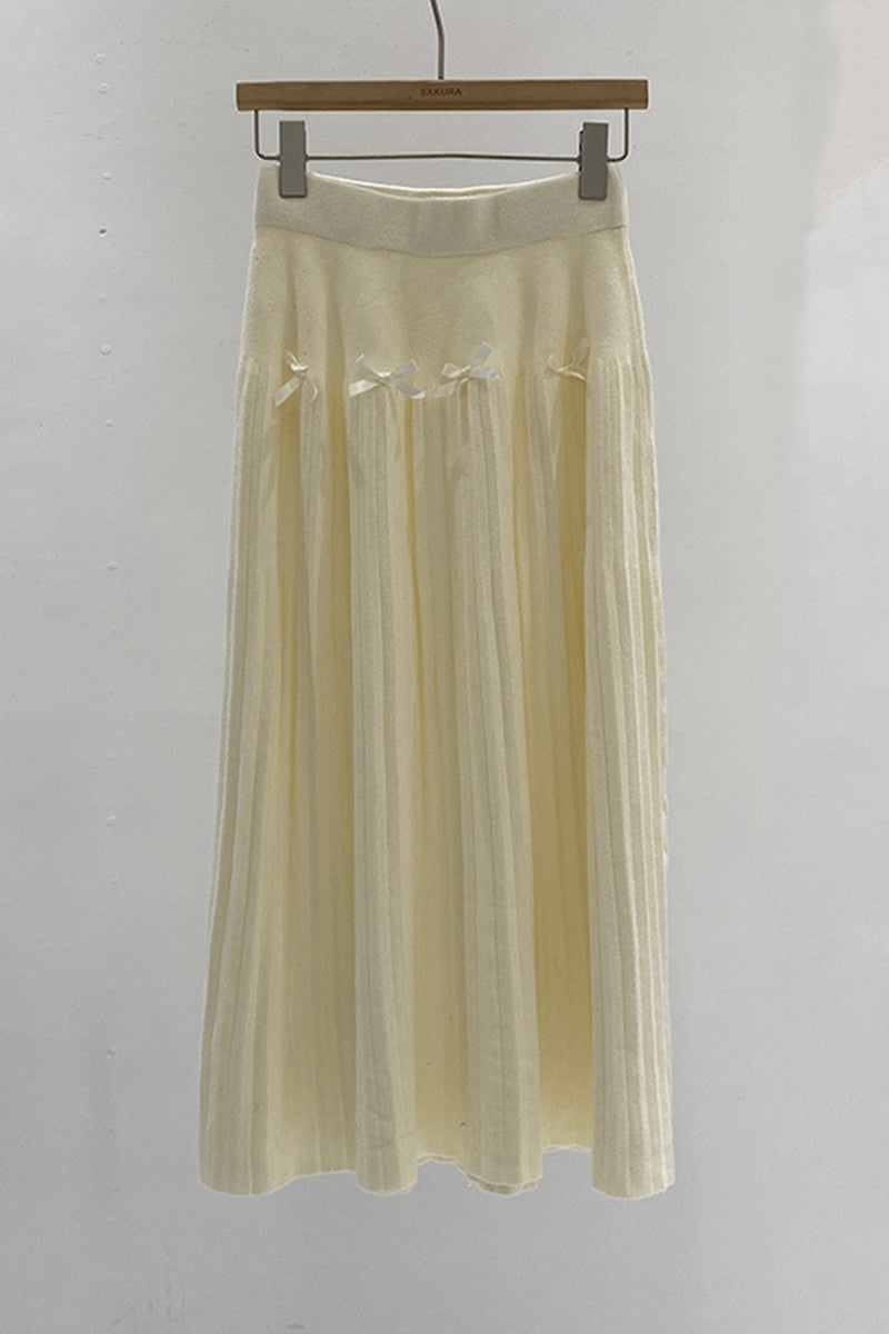 Elegant Bow-Detail Midi Skirt