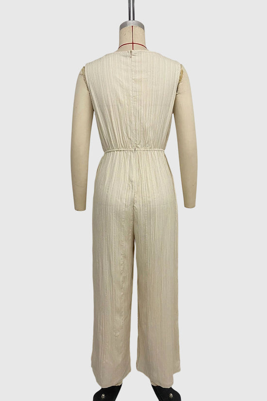 Sleeveless Drawstring Waist Jumpsuit
