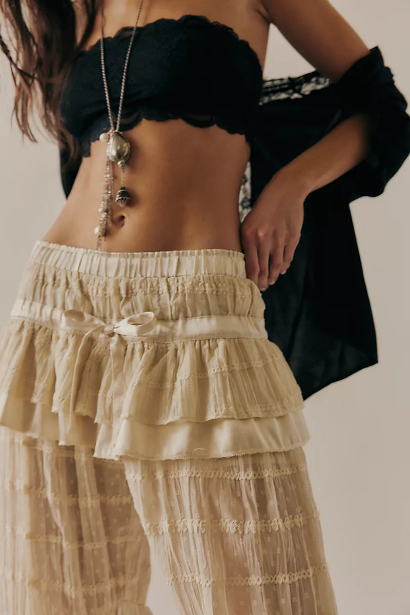 Ruffled Layered Casual Pants