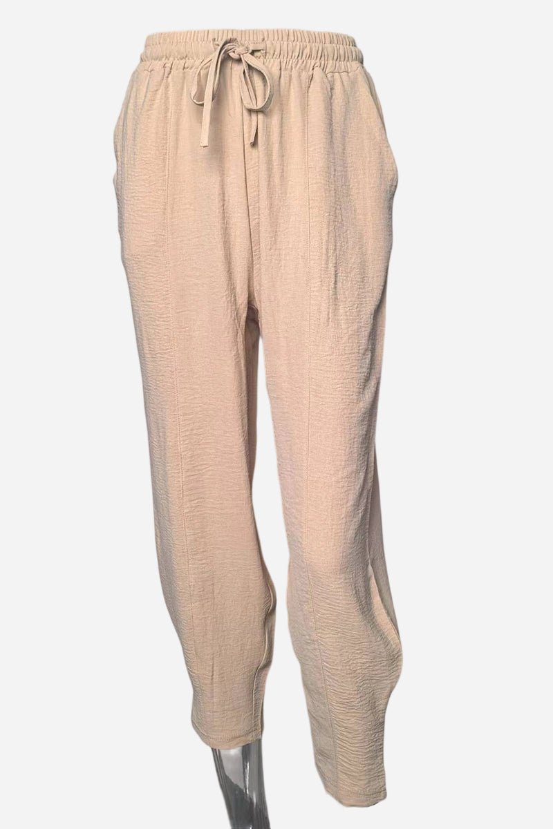 Relaxed Drawstring Casual Pants