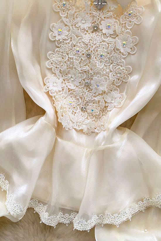 Elegant Lace Long Sleeve Blouse