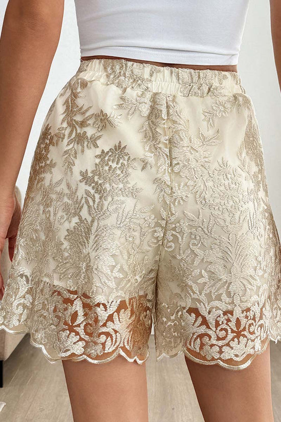 Elegant Lace Casual Shorts