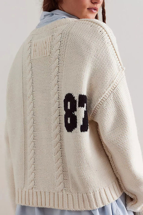 Oversized Number Knit Sweater