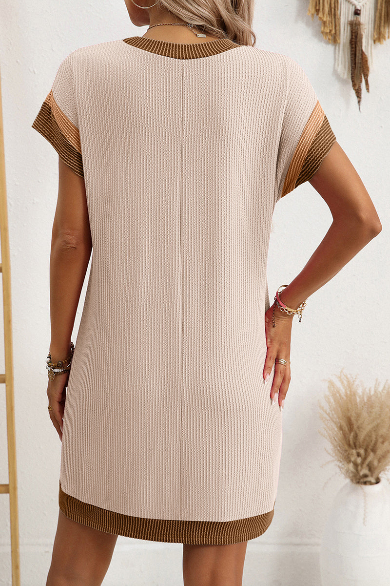 Pocket Detail Textured Casual Dress