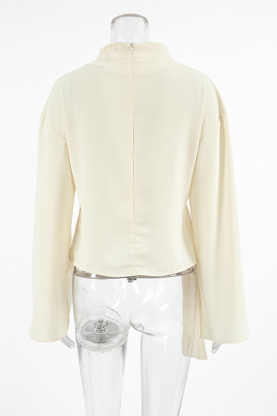 Elegant Wrap Long Sleeve Blouse