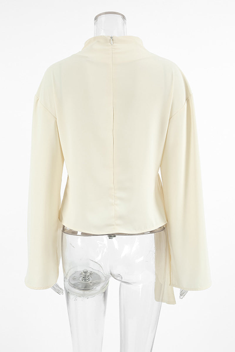 Elegant Wrap Long Sleeve Blouse