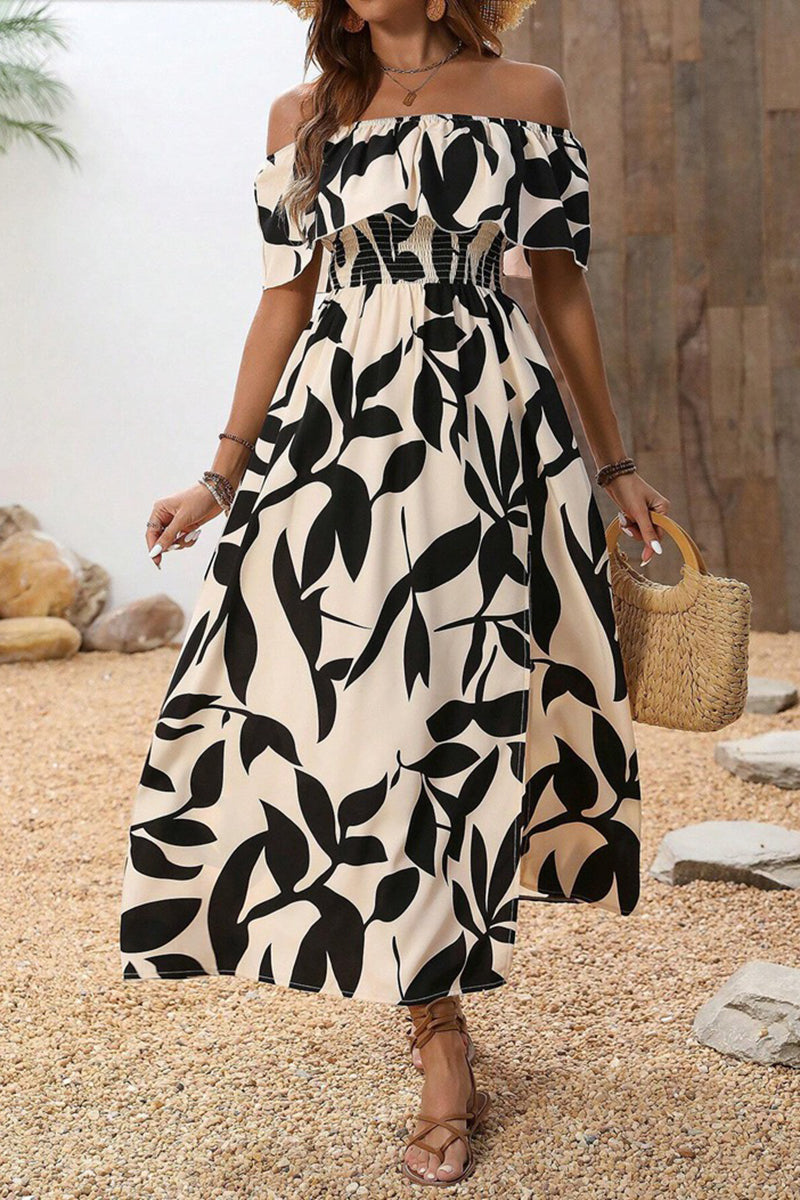 Off-Shoulder Floral Maxi Dress