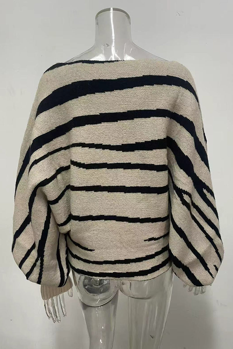 Striped Off-Shoulder Sweater