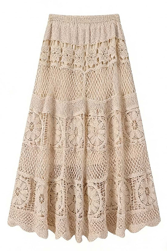 Elegant Lace A-Line Midi Skirt