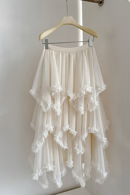 Layered Ruffle Midi Skirt
