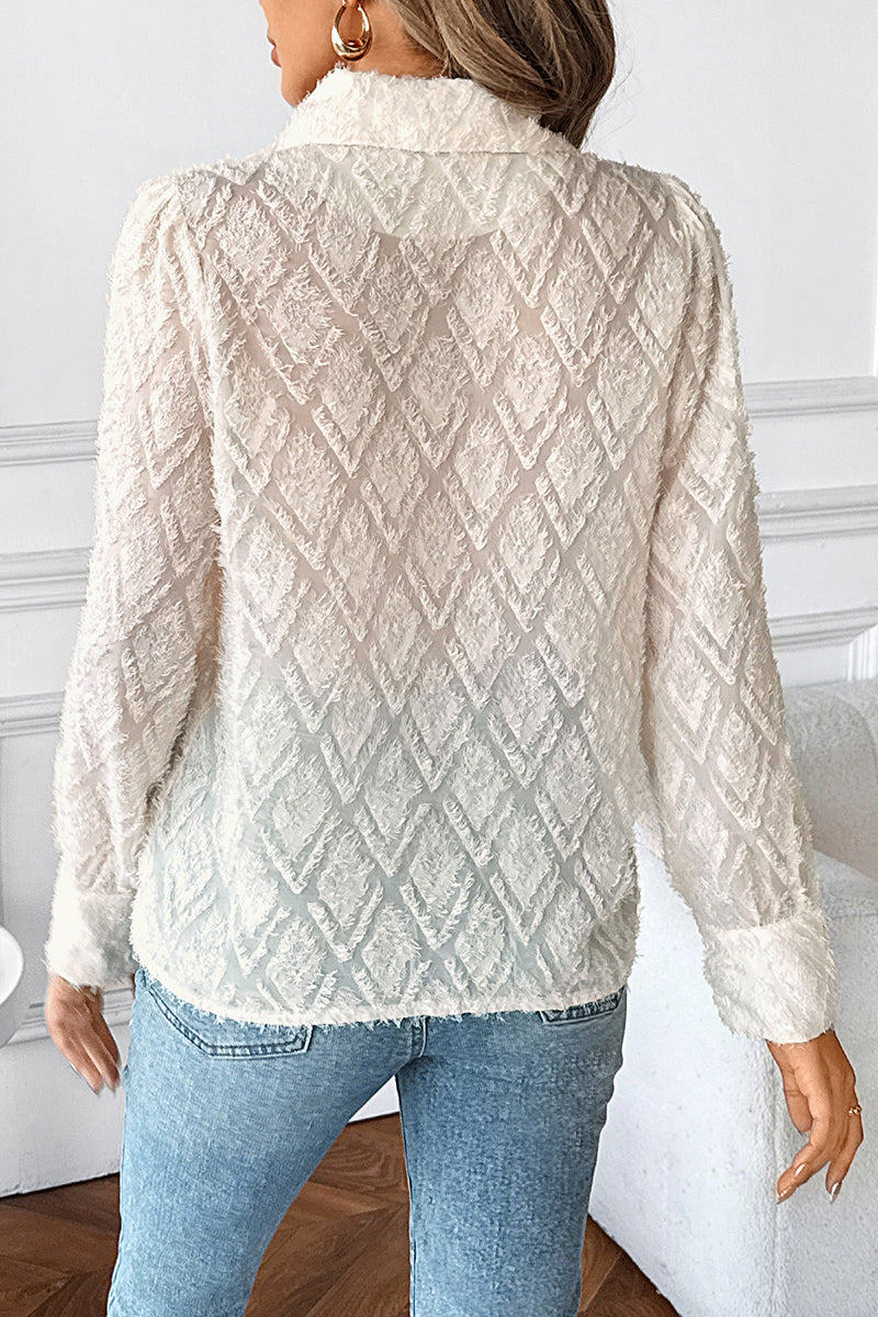 Textured Button-Up Blouse