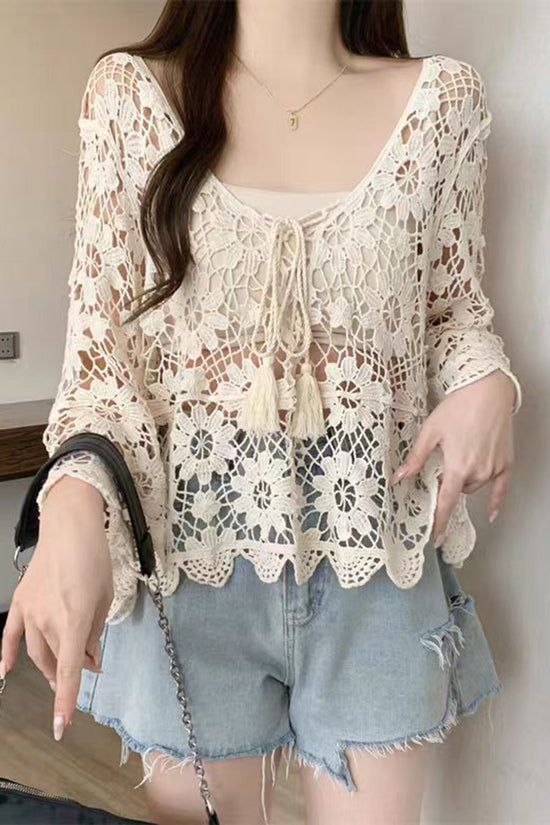 Floral Lace Crochet Blouse