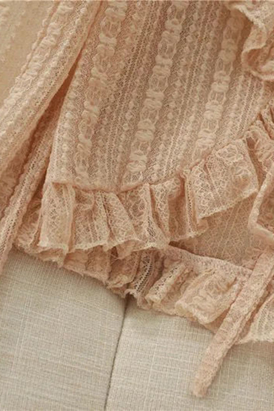 Elegant Ruffle Tie-Front Cover-Up
