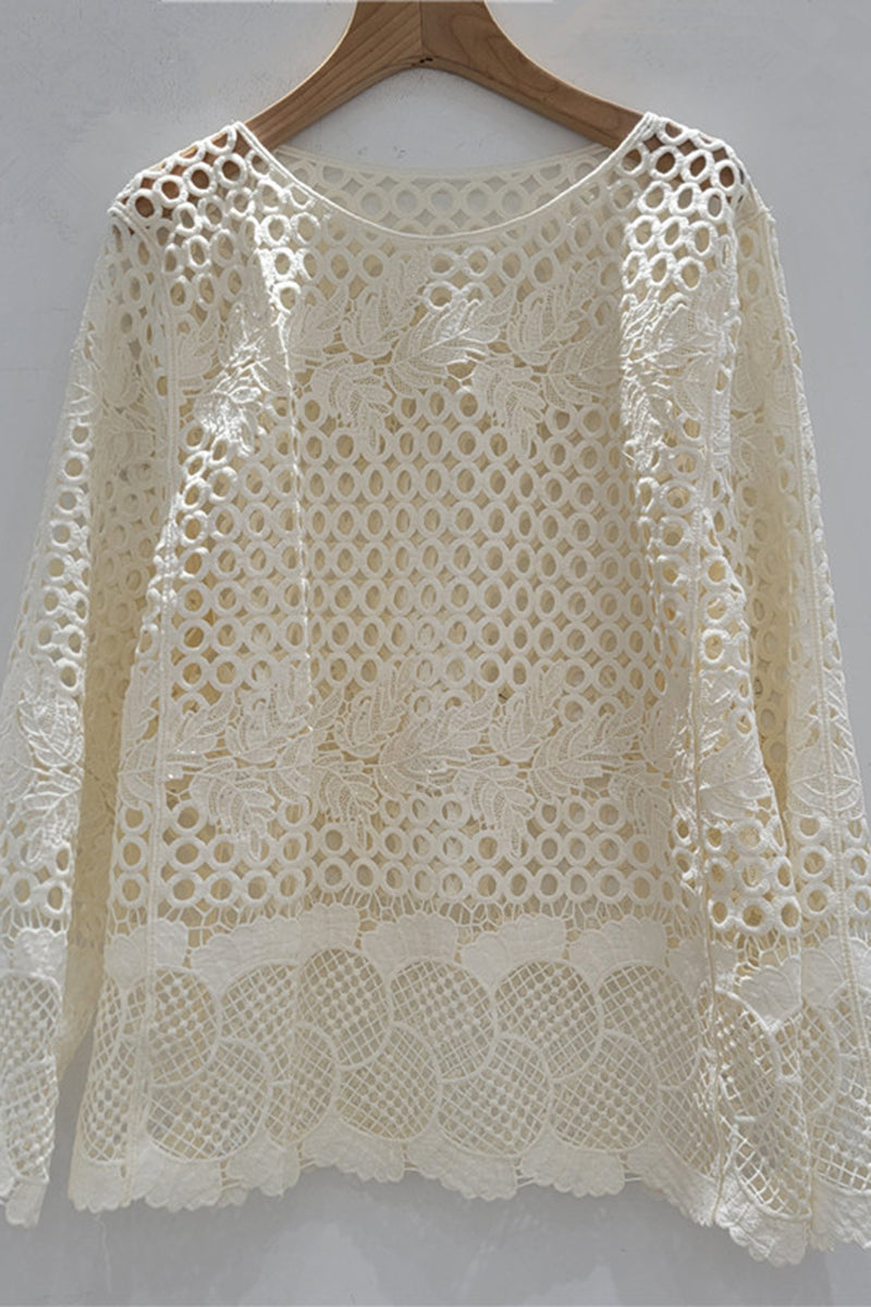 Elegant Patterned Openwork Top