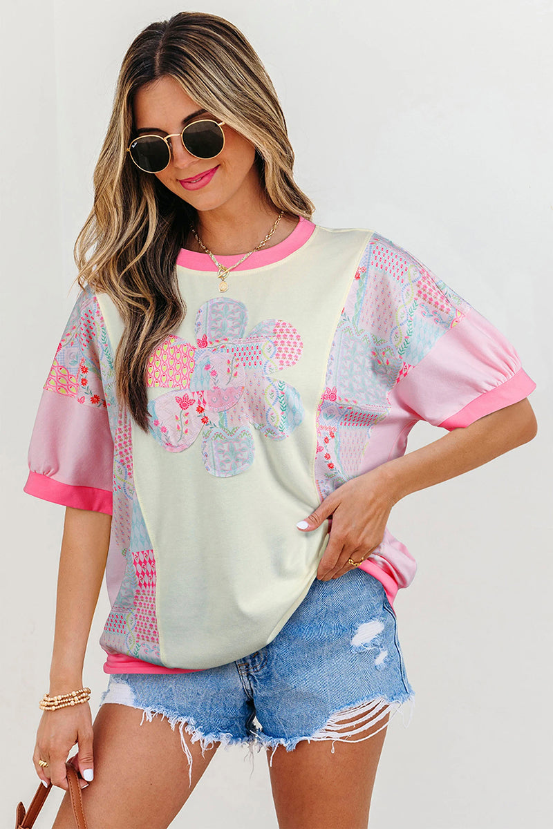 Floral Patchwork Relaxed Top