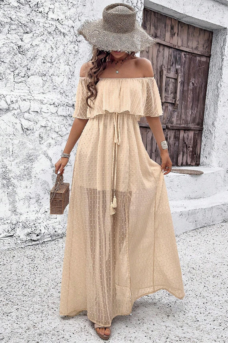 Off-Shoulder Maxi Casual Dress