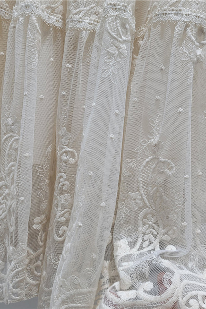 Elegant Lace Tiered Midi Skirt