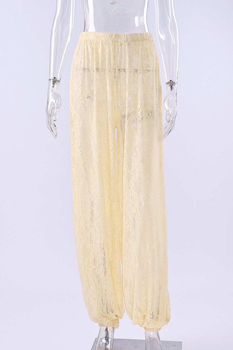 Elegant Lace Casual Pants