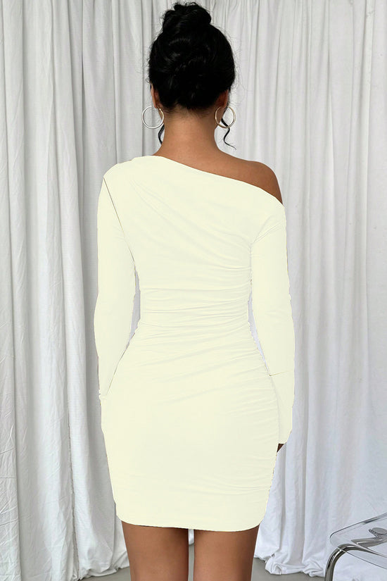 Off-Shoulder Ruched Bodycon Dress