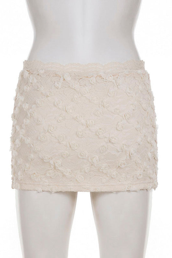 Floral Lace Mini Skirt