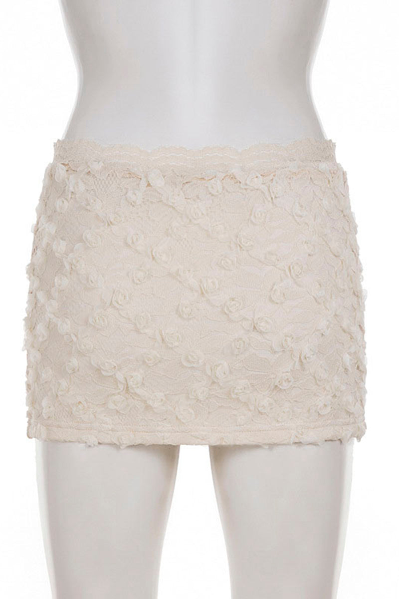 Floral Lace Mini Skirt