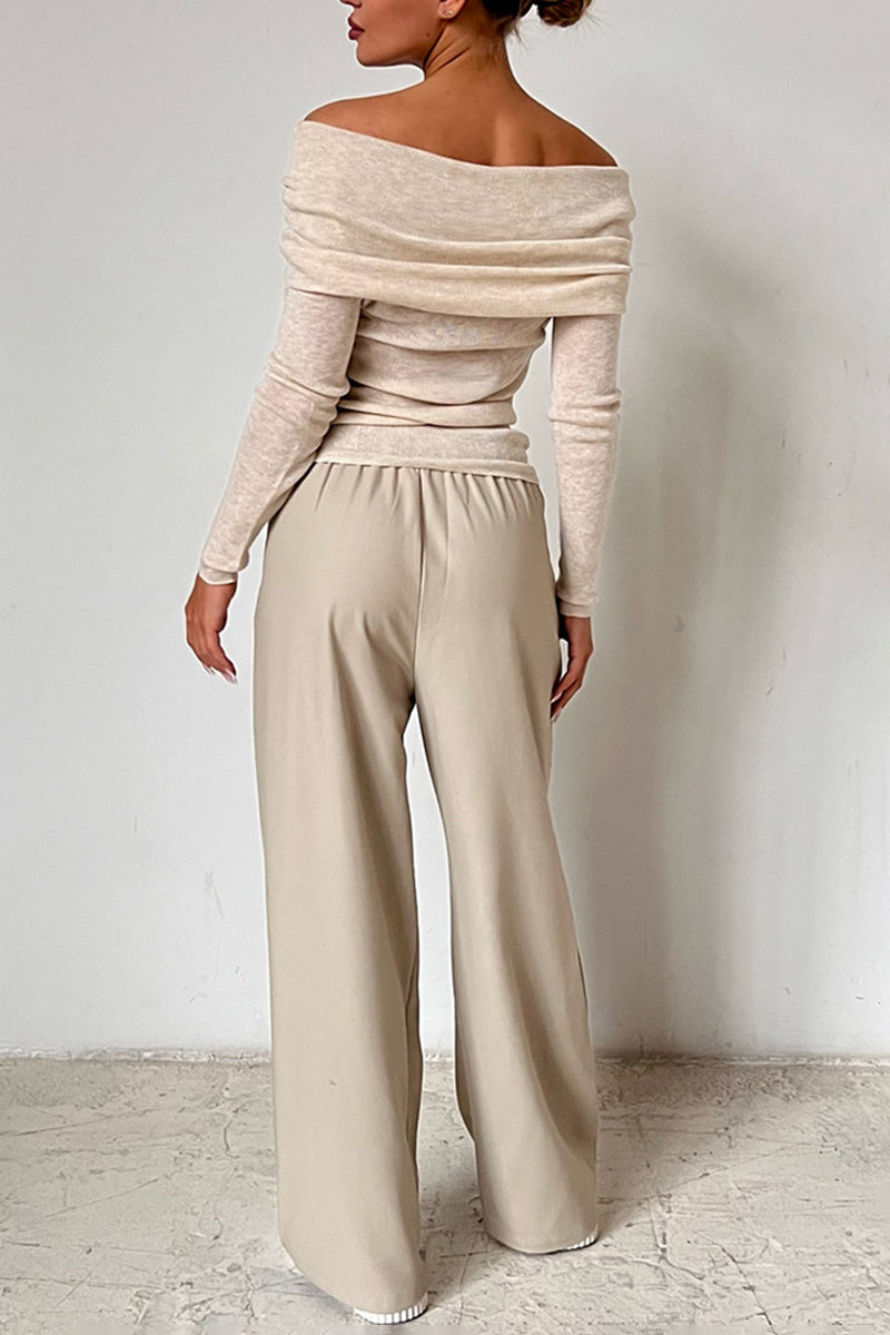 Off-Shoulder Elegant Knit Sweater