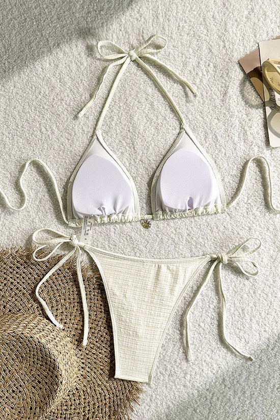 Plaid Bikini Set with Tie Details