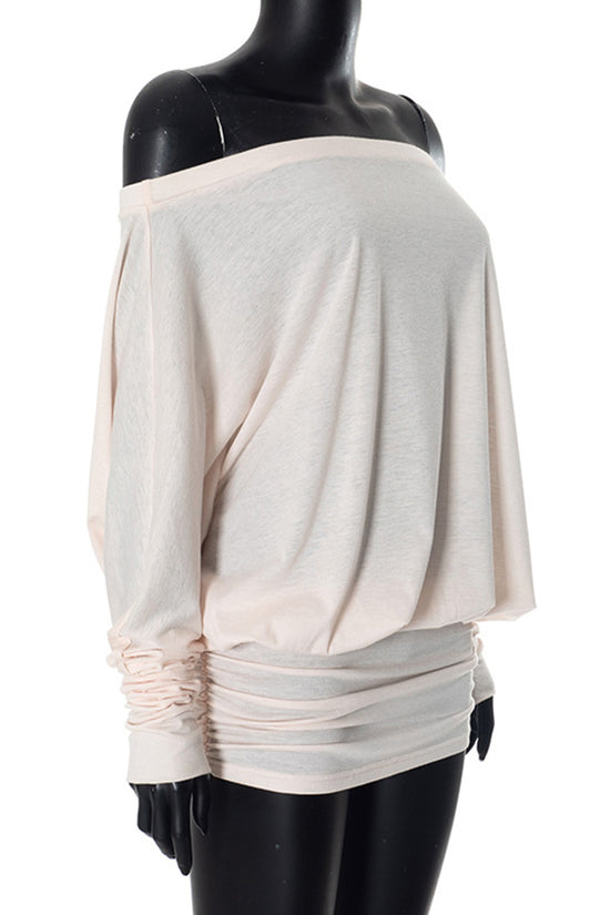 Off-Shoulder Ruched Casual Dress