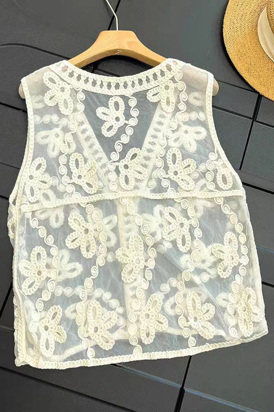 Floral Pattern Sleeveless Vest