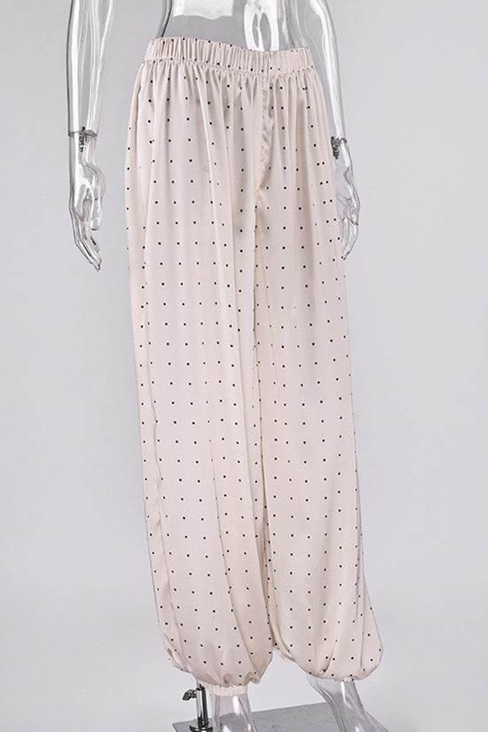 Polka Dot Casual Wide-Leg Pants