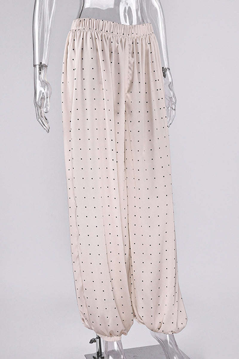 Polka Dot Casual Wide-Leg Pants