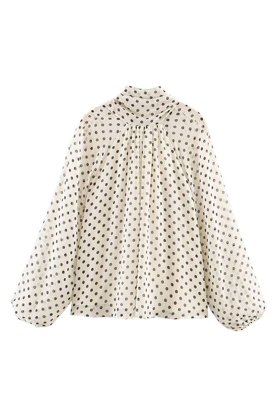 Polka Dot Long Sleeve Blouse