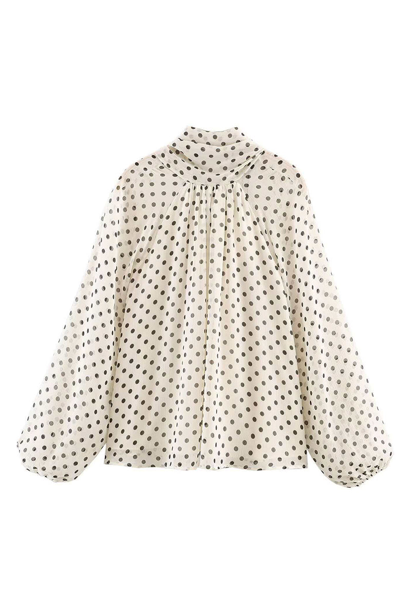 Polka Dot Long Sleeve Blouse