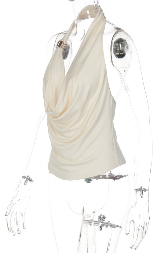 Draped Halter Tank Top