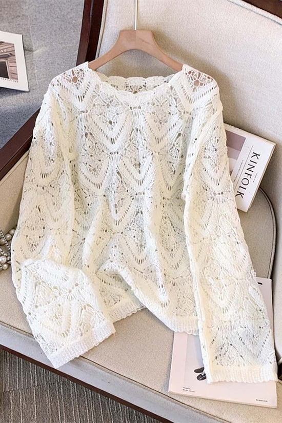 Elegant Crochet Long Sleeve Top
