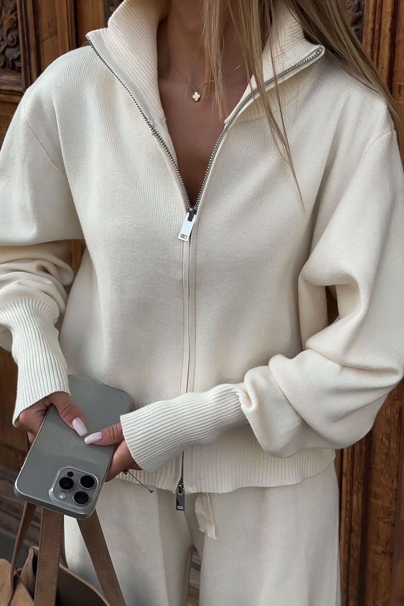 Relaxed Zip-Up Pants Set