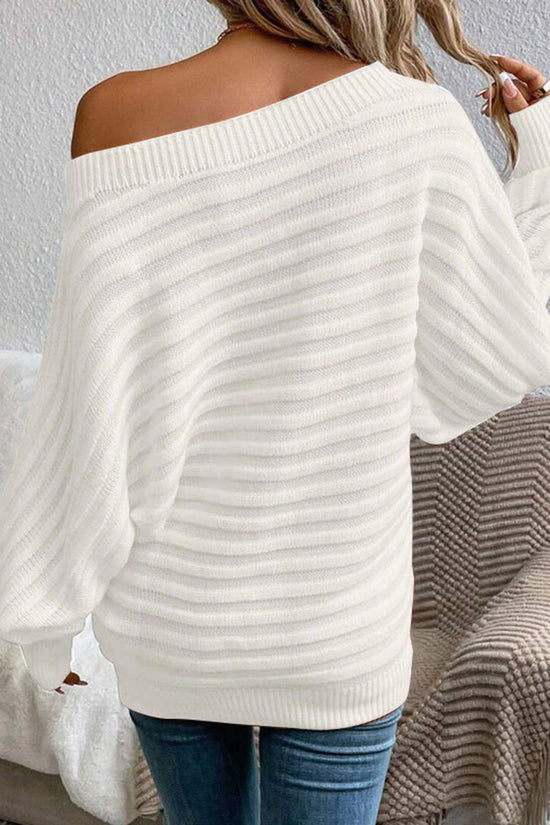 Off-Shoulder Ribbed Sweater