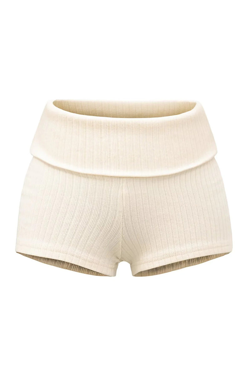 Foldover Casual Knit Shorts