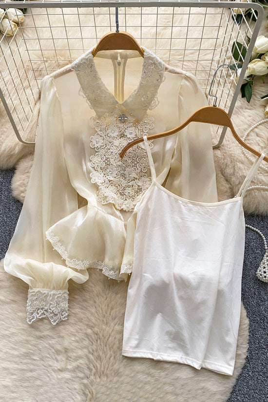 Elegant Lace Long Sleeve Blouse