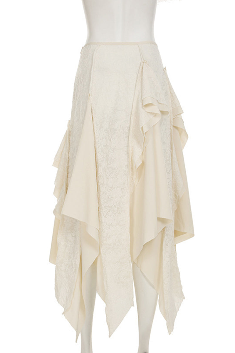 Asymmetrical Layered Midi Skirt