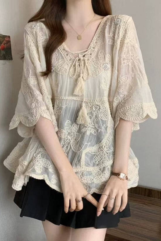 Delicate Lace Bohemian Blouse