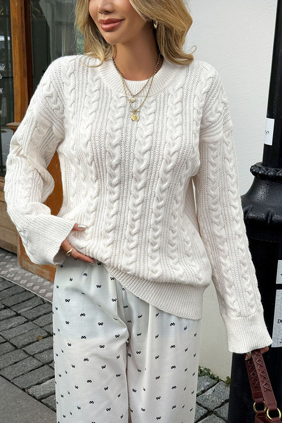 Cable Knit Long Sleeve Sweater