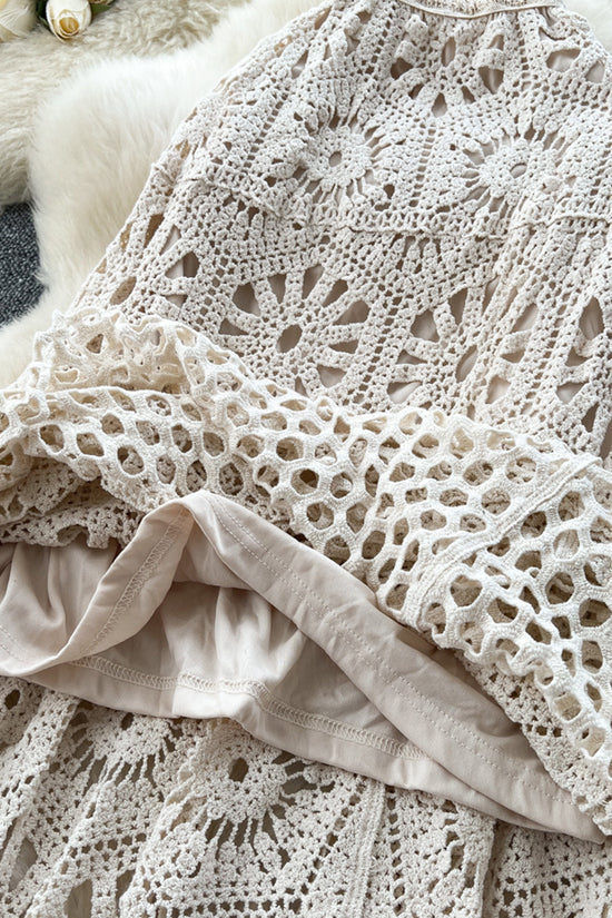 Crochet Patterned Midi Skirt