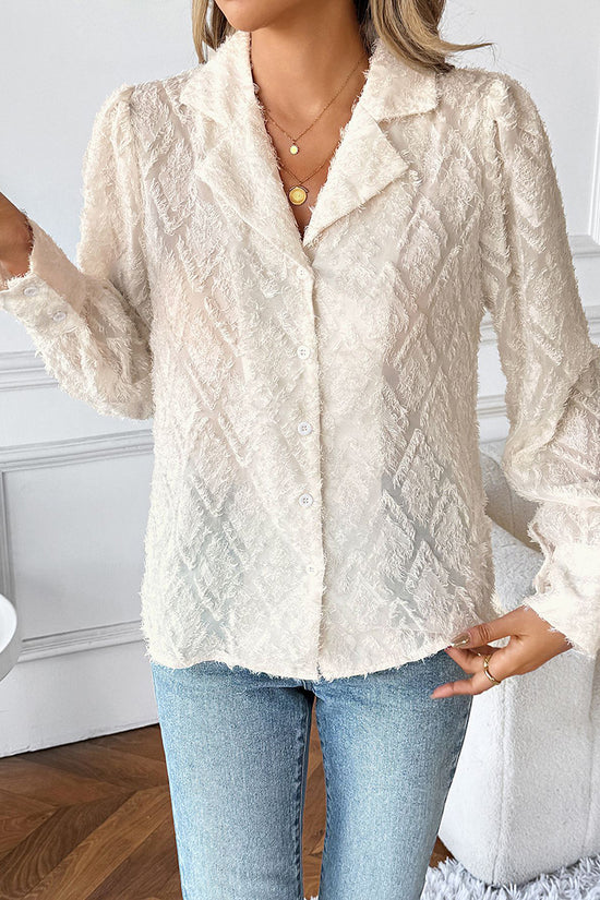 Textured Button-Up Blouse