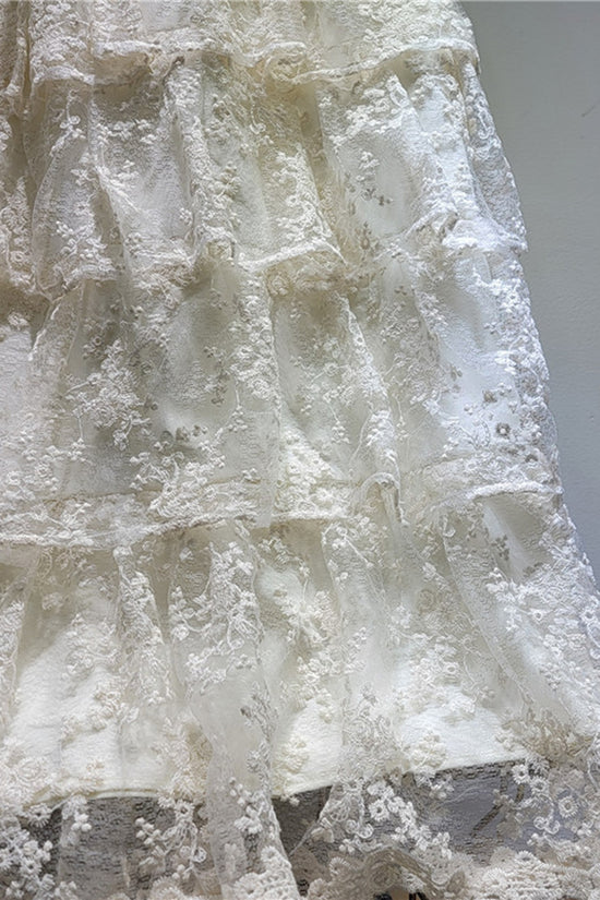 Layered Lace Midi Skirt